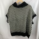 Lane Bryant  Black & Ivory Striped Cowl Neck Short Sleeve Knit Sweater 18/20 Photo 1