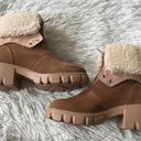 JustFab  Women’s Betsy Shearling Cuff Ankle Boots in portabello rugby tan size 7 Photo 6