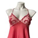 Lily Of France  Vintage Womens Nightgown Slip Dress Lace Maxi Chemise coral Small Photo 2