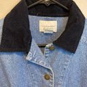 Christopher & Banks  90s Vintage Denim Corduroy Collar Sports Embroidered Jacket Photo 2