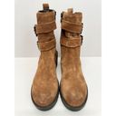 Krass&co Vintage Foundry . Boots Size 7 Tan Leather Round Toe Block Heel Buckle Detail Photo 3