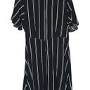 Xhilaration  Womens Size L Black White Striped Faux Wrap Mini Dress Minimalist Photo 2