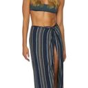 O'Neill  Blue Stripe Gauze Bohemian Maxi Skirt Boho Swimsuit Coverup ~ MEDIUM Photo 3