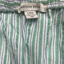 American Eagle America Eagle Green White Striped Strapless Ruffle Top Dress Womens Size Large Photo 6