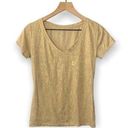 Krass&co NY &  Gold Cracked V Neck Neck Short Sleeve Tee Shirt Size XS Photo 0