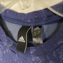 Adidas  Blue marble log print cropped twist front tank top size Large Photo 1