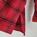 Coldwater Creek  Womens Shirt Size M Red Holiday Plaid Silk Lightweight Button Up Photo 3