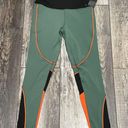 Kimberly NWT  Color Block Green Orange Black Leggings Size Medium Photo 0