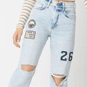 Arizona Jeans Arizona Juniors Jeans Size 7 High Rise Vintage Straight Stonewash Patched Trendy Photo 0