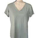 Felina  Heathered Green V Neck Short Sleeve Shirt Size Large Photo 0