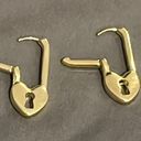 Anthropologie 18K Padlock Water Sweat & Tarnish Resistant Heart Luxury Earrings Photo 1