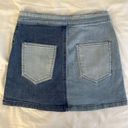 Signature 8 Two-Tone Denim Mini Skirt Photo 4