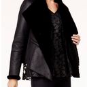 Alfani Womens Faux-Shearling-Lined Moto Jacket Black Photo 0