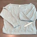 Caslon  Womens Shirt Blue Size Medium Long Sleeve Waffle‎ Knit Boat Neck Photo 0