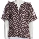 Poof SEA New York Geometric Print  Sleeve V-neck Blouse Photo 0