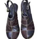 Tommy Hilfiger 90's Patchwork Clogs Tommy Vintage Shoes Slingback Brown Buckle Heel 8.5 Photo 3