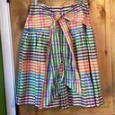 J.Crew  G5031 Rainbow Gingham Tie-Front Skirt $118 EUC 6 Photo 3