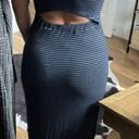 LA Made Navy Striped Maxi Dress Photo 3