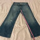 7 For All Mankind Dojo Distressed Medium Wash Low Rise Capri Jeans, size 27” Photo 5