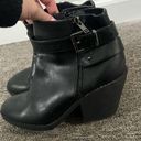 Charlotte Russe  Black Miley Faux Leather Heeled Ankle Boots Size 7 US Photo 1