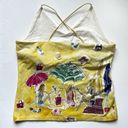 Dress Barn Vintage Beach Cami Tank Top Large Yellow White Y2K Bling Girls Trip Photo 10