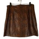 Mango MNG By  Brown Faux Leather Snakeskin Print Mini A-Line Skirt Women Sz S Photo 1