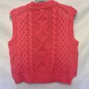 She & Sky  Cable Knit High Neck Sweater Vest Size Large Peach Chunky New Photo 10