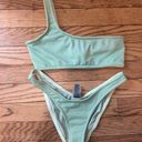 Triangl One Shoulder Bikini Melrose Green Sparkle Photo 1