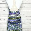 Self Esteem Purple & Blue Multicolor Crochet Back Boho Casual Mini Sun Dress Size Medium Photo 7