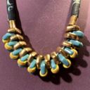 Marc Jacobs Marc by  Custom Jewelry Necklace Teal/Turquoise/Gold Metal 22". Photo 1