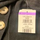 Good American  Cardigan Black Double V-neck Long Ribbed Waist Size 0 Photo 8