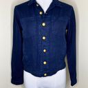 L'AGENCE L’AGENCE 100% Linen Celine Jacket SMALL Marine Gold Button Woven Relaxed Fit  Photo 3