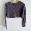 Urban Outfitters  Rochelle Fuzzy Cropped Cardigan Gray Sz XS Photo 2