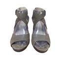 Eileen Fisher  Women’s Carole Wedge Sandals in Gray Leather Size 7.5 Photo 1