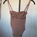 SKIMS NEW  Seamless Sculpt Strapless Thong Shapewear Bodysuit Brown L Photo 0