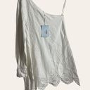 Hill House  The Mila Eyelet One Shoulder Dress in White Linen Size M Photo 3