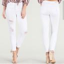 Judy Blue  Boyfriend Fit White Mid Rise Distressed Jeans Photo 1