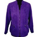 Studio Works  Womens Size 4P Petite Purple Suede Jacket Shacket Full Zip Pockets Photo 0