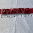 Chico's Red‎ Leather & Silver Tone Stretch Belt Thick Back Elastic Photo 6