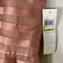 London Times NWT  Modcloth Rose Gold Pink Retro Organza Stripe A Line Dress Photo 4