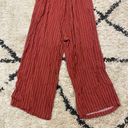 Torrid Brick Red Stripe Challis Wide Leg Jumpsuit Photo 8