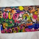 Ipsy  zip up Graffiti cosmetics bag multi colored (purple,yellow,pink,green) Photo 3