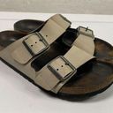 Birkenstock  Arizona Beige Leather Birko-Flor Slide Sandals EU 37 US W6 Narrow Photo 0