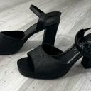 Kathie Lee Collection  Belinda Black Block Heel Open Toe Ankle Strap Size: 7.5 Photo 0