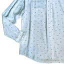 Rails  Women’s Sz M White Silk Navy Heart Print Kate Button Down Tailored Blouse Photo 9