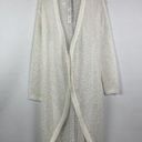 Meshki  White Shimmer Catalina Longline Knit Metallic Carigan Swim Coverup Size M Photo 0