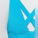 ZARA  RIBBED BRA CROP TOP V-NECK CRISS CROSS BACK BLUE SIZE M NEW Photo 7