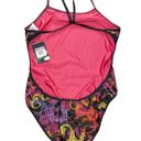 Nike  One Piece Practice Racing Swim Suit Black Colorful - Women's Size 12 Photo 1