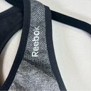 Reebok  Racerback Sports Bra Gray Black Padded Logo Athletic Size Large EUC Photo 3