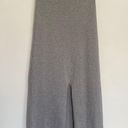 Free People Medium Rib Knit Midi Bodycon Pencil Skirt Grey Slit Cut Front Photo 0